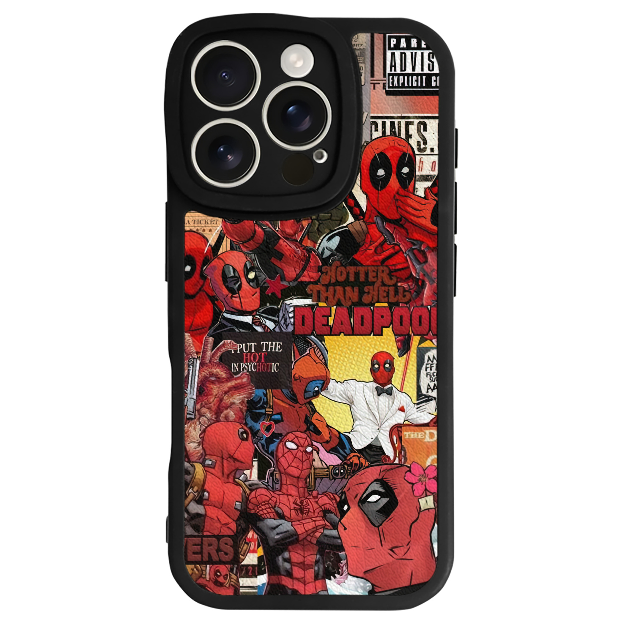 （画像用） Deadpool デッドプール 【iPhone 16シリーズ対応】シリコンスマホケース（レザー調） 材質：シリコン